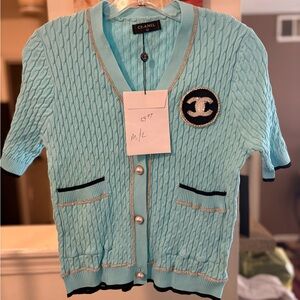 Chanel Women's Blue Cardigan Sweater